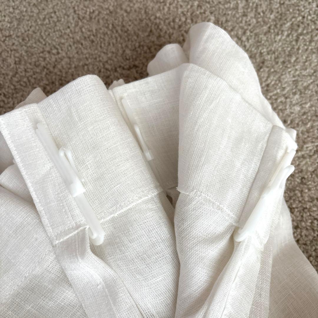 日本製 レース カーテン Utena ホワイト 麻 リネン 100%