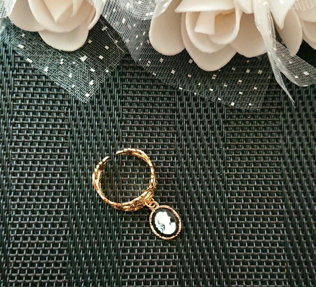 ＊#237＊☆限定1個☆高級感!!☆ブラックカメオデザインプレートリング＊