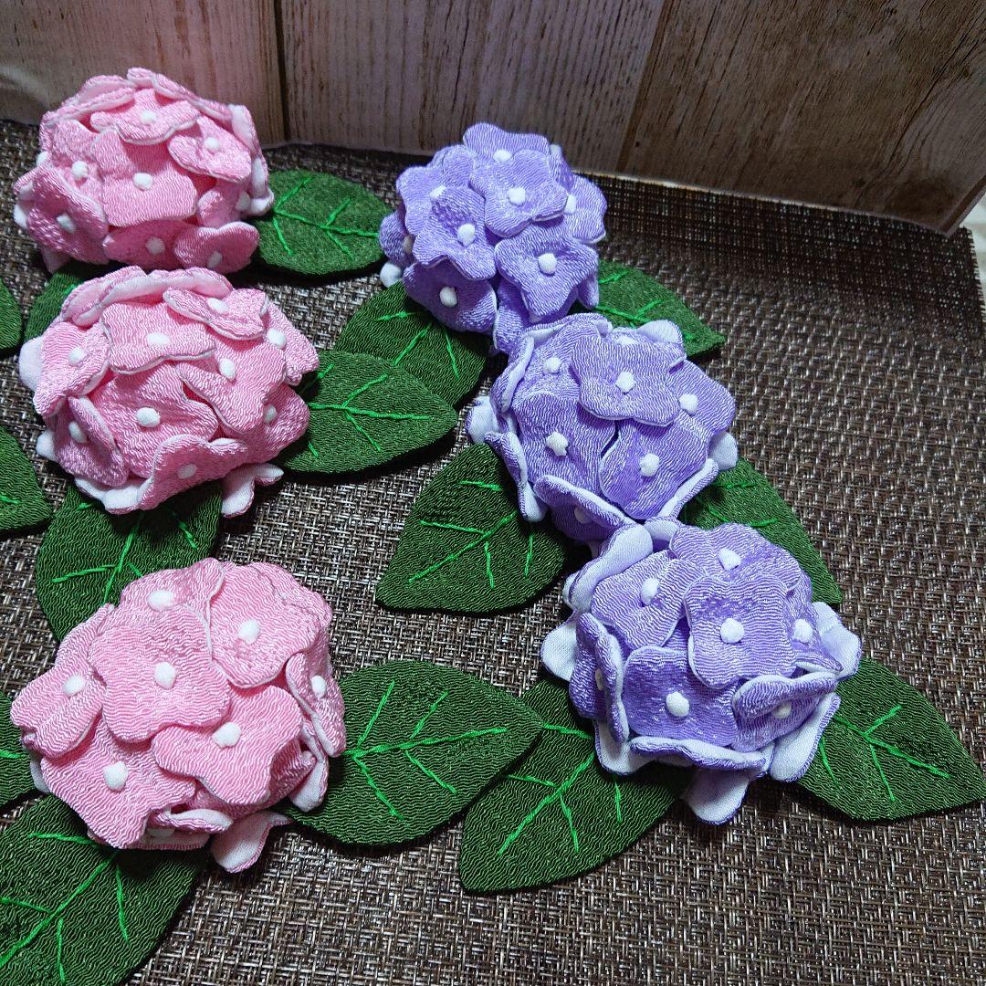 ◇タビ◇ちりめん細工◇紫陽花9つオーダー品◇