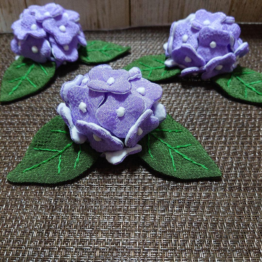 ◇タビ◇ちりめん細工◇紫陽花9つオーダー品◇
