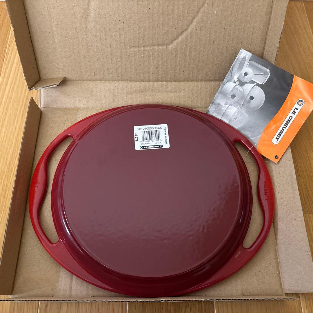 【新品、未使用】LE CREUSET グリルパン 26cm レッド