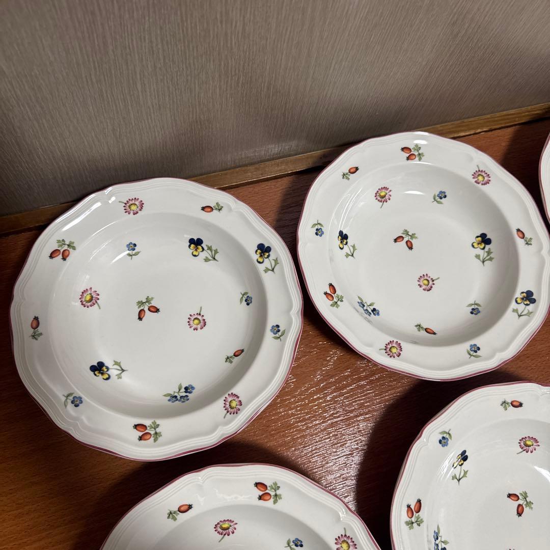 ビレロイ&ボッホ プチフルール スープボウル6枚セット直径20cm