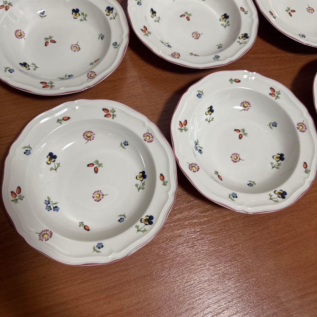 ビレロイ&ボッホ プチフルール スープボウル6枚セット直径20cm