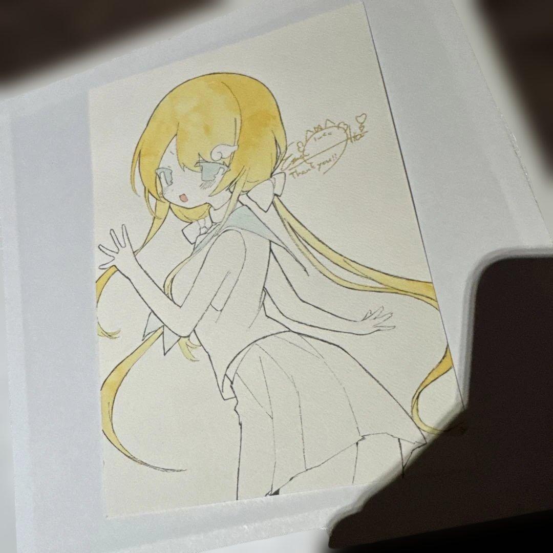 絵夢アリス　絵守未來　直筆サイン　イラスト　水彩画　額付き　色紙　抽選　当選