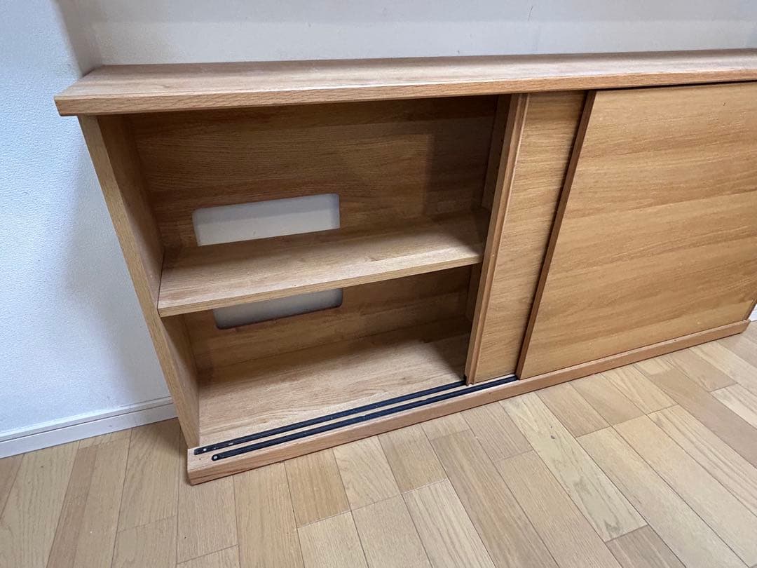 ナチュラルウッド スライド式キャビネット