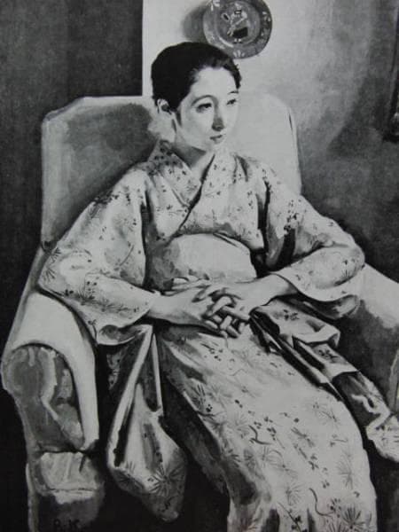 小磯良平「Ｔ嬢の像１９２６年」希少画集画、新品額付、状態良好