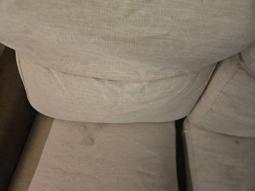 ベージュ 2人掛けソファ 使用感あり