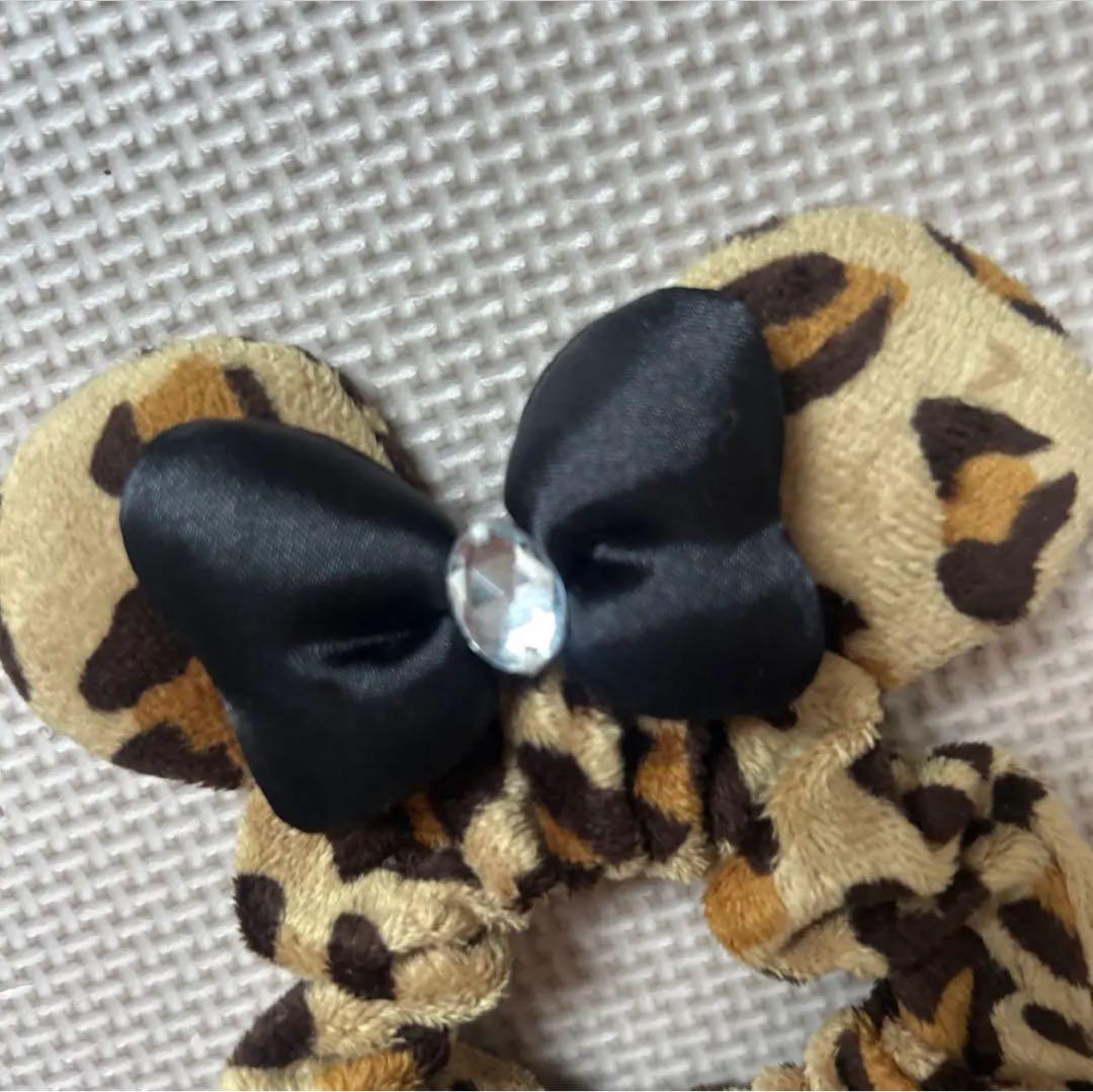 ミニーマウス ヒョウ柄 レオパード リボン 平成 ミニーちゃん JK シュシュ