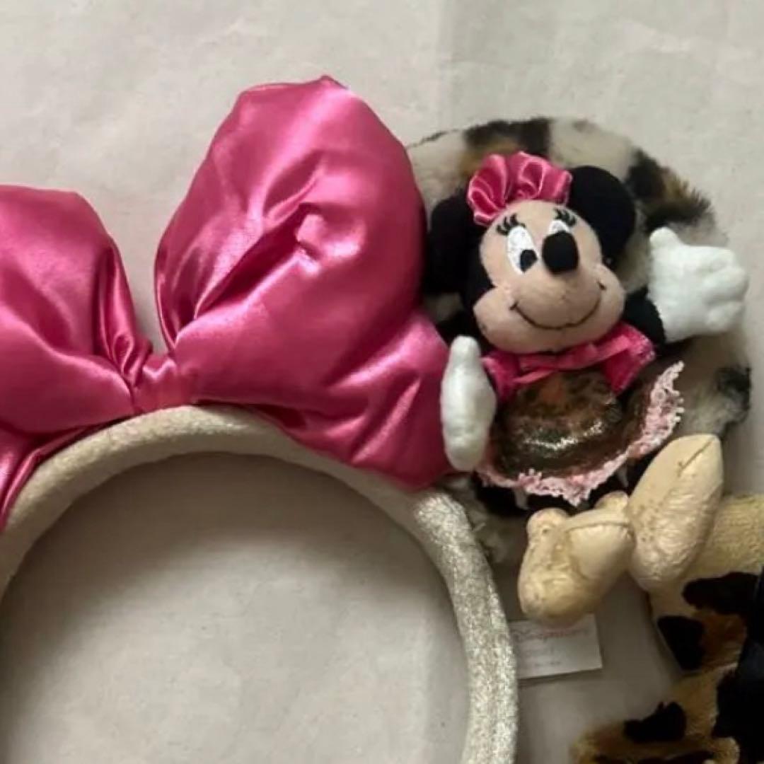 ミニーマウス ヒョウ柄 レオパード リボン 平成 ミニーちゃん JK シュシュ