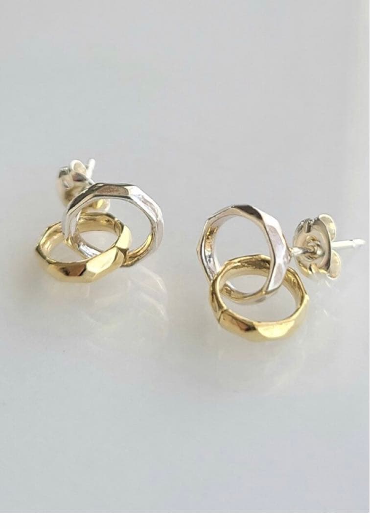 ピアス kumpel by p K10 Linking Circles Pierced