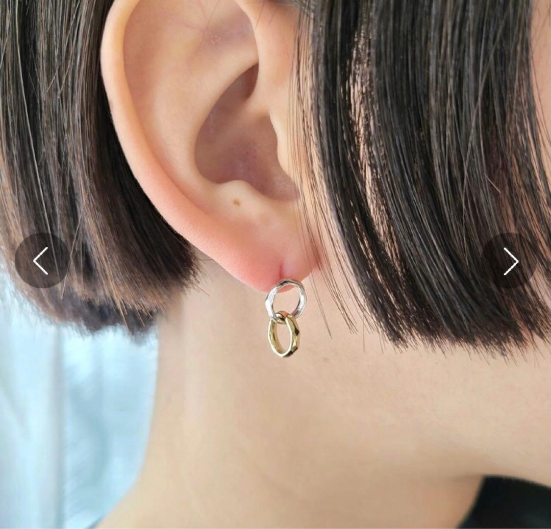 ピアス kumpel by p K10 Linking Circles Pierced