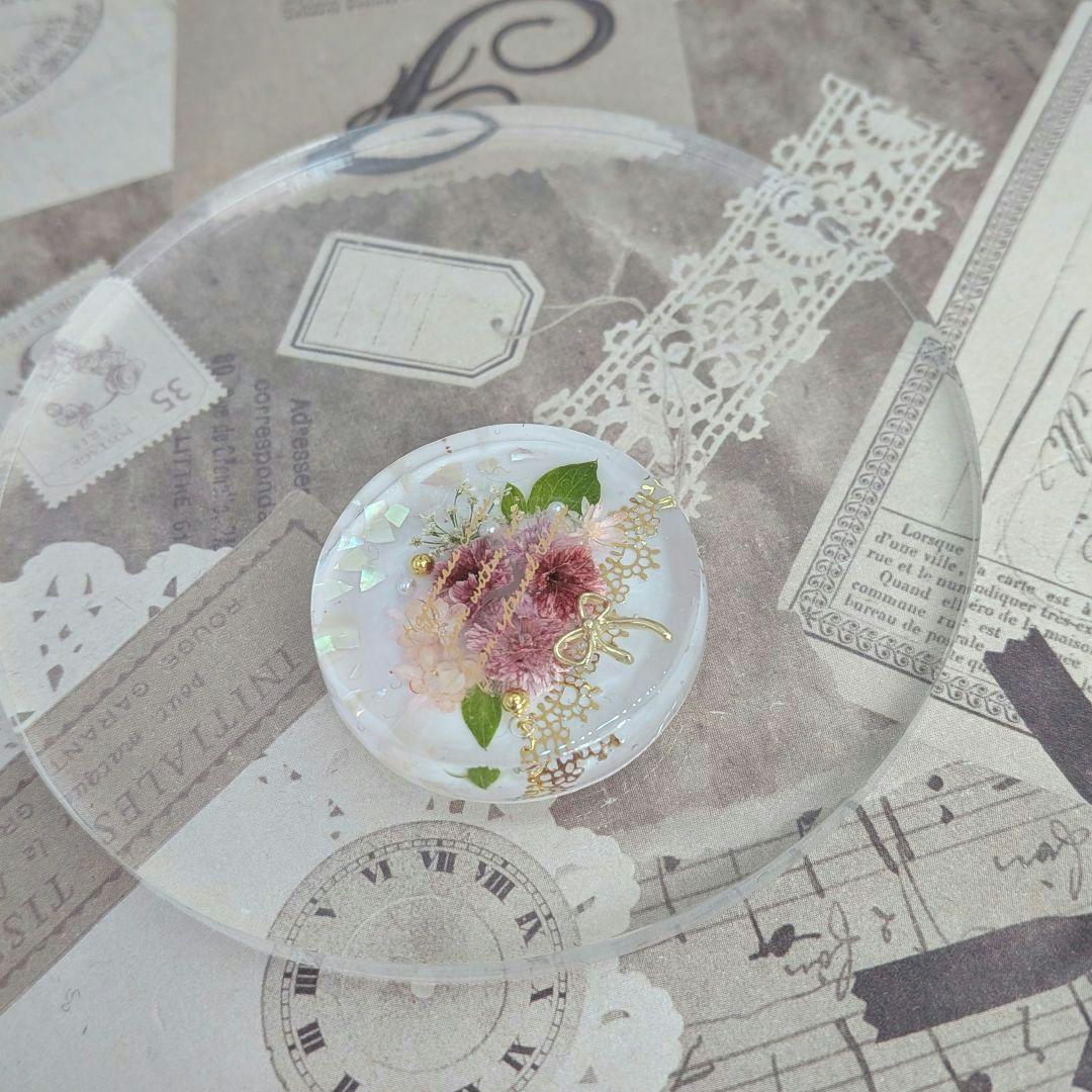 ＃485 再販不可✴アンティーク✴シェル✴フラワーブーケ✴レジンヘアゴム