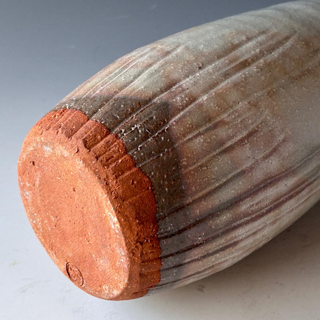 茶道具　萩焼　花入　岡田裕　共箱　陶芸　床の間　花器　花活　茶会　稽古