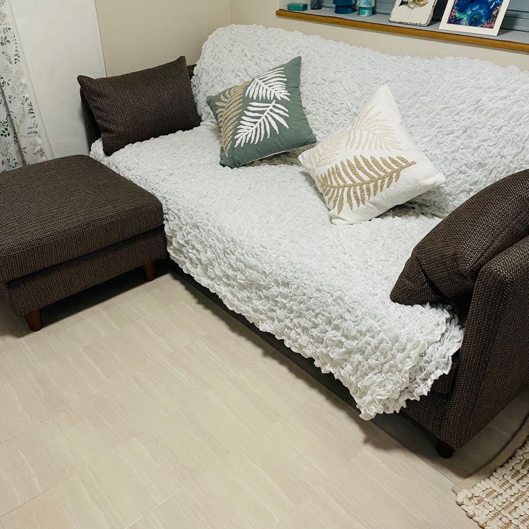 美品　ソファー3人掛けオットマン or 2P +カウチ（クッション組替可能）