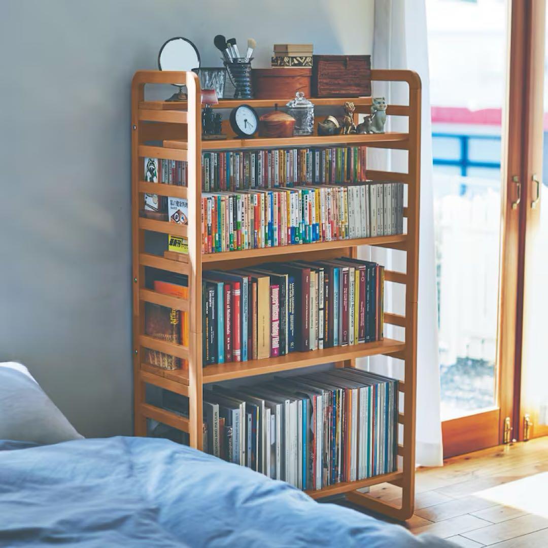 【maria】ビーチ材のディスプレイしやすいダブル棚板ラック