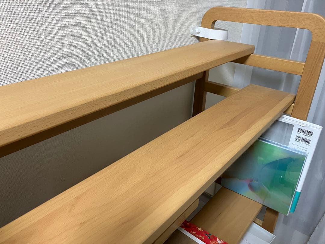 【maria】ビーチ材のディスプレイしやすいダブル棚板ラック