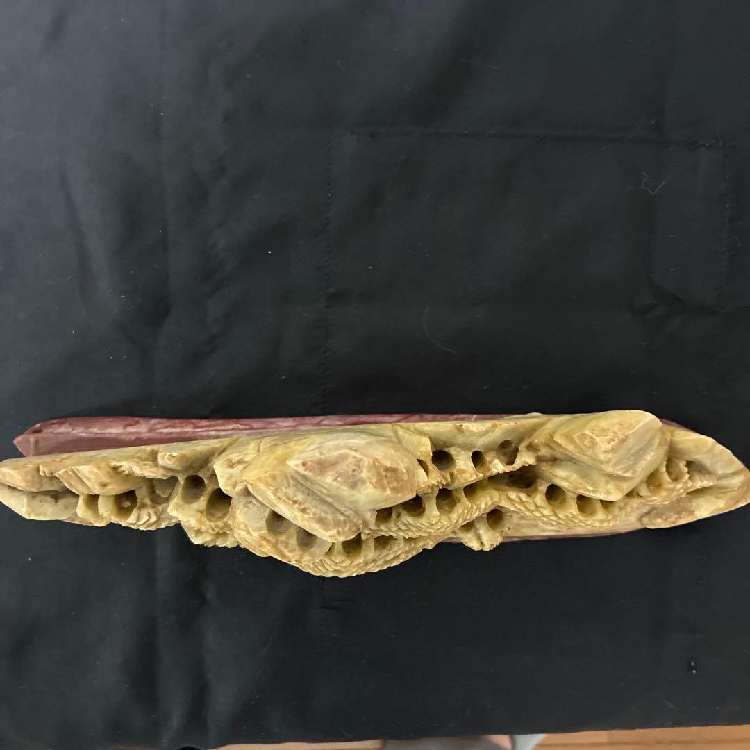 石彫 山と家の彫刻 瑪瑙　アゲート　鑑賞石　鉱物　ジャスパー