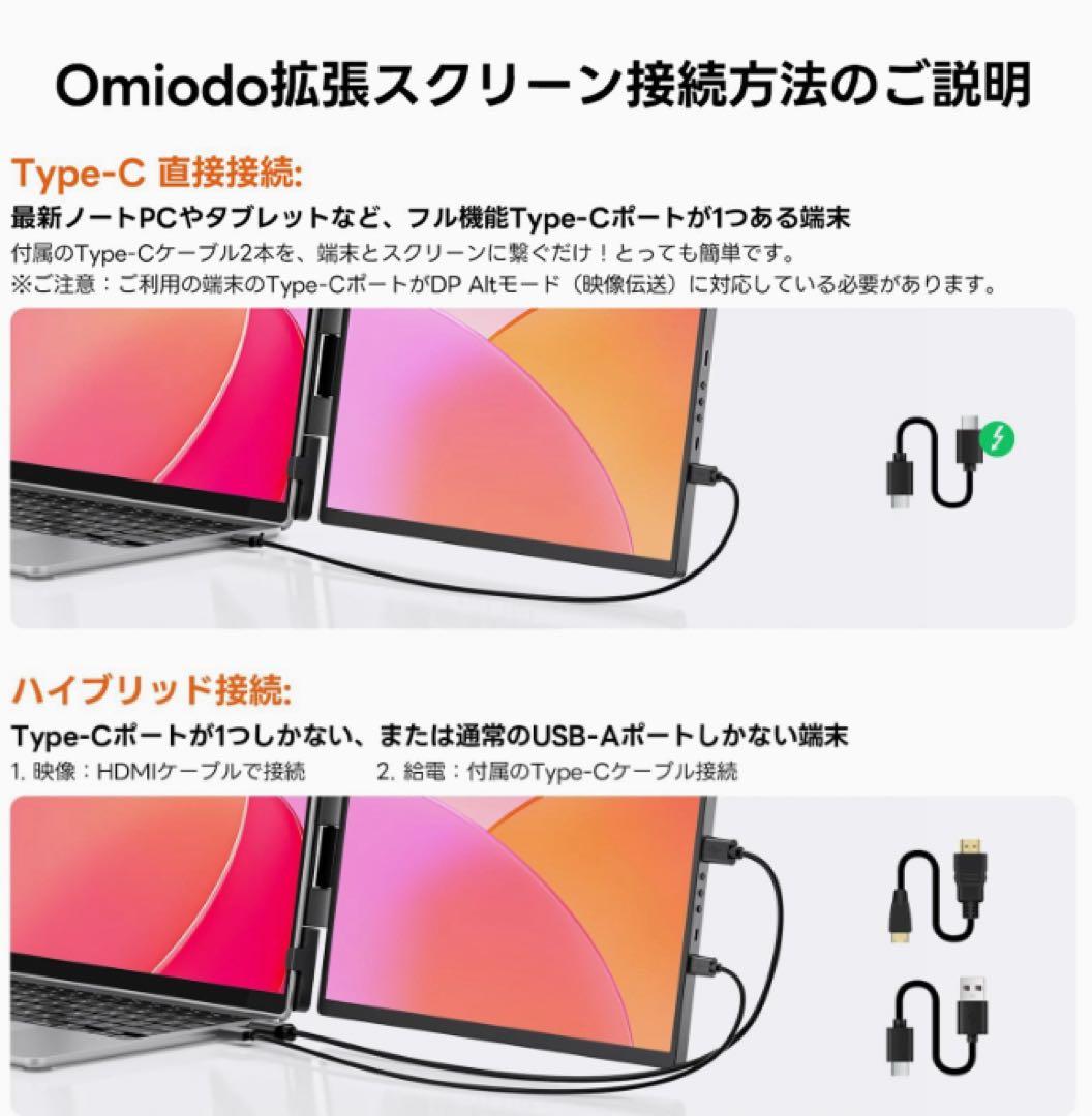 ❤️大特価❤️ デュアルモニター　14.1インチ　付属スタンド搭載　スマホ画面共有