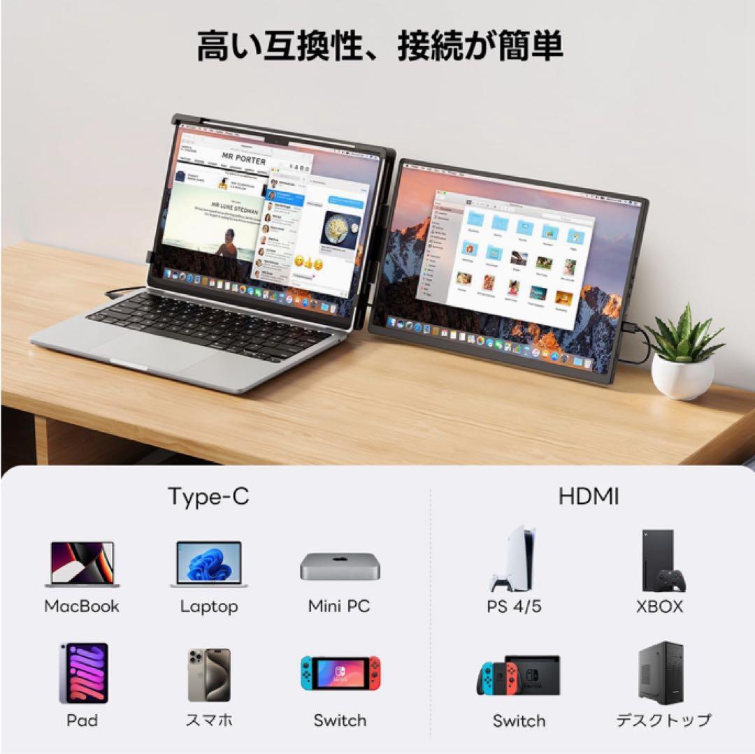 ❤️大特価❤️ デュアルモニター　14.1インチ　付属スタンド搭載　スマホ画面共有