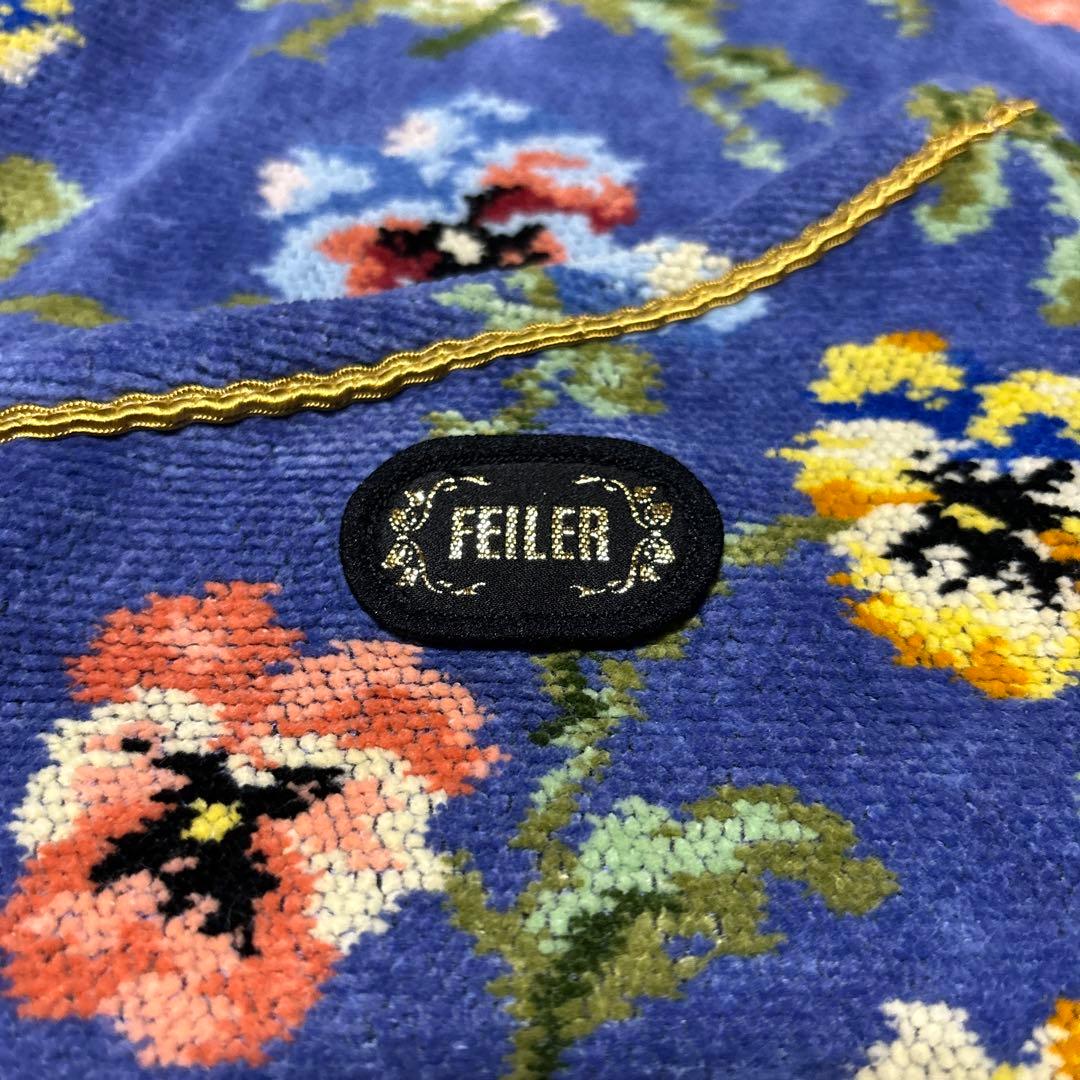 FEILER フェイラー 花柄エプロン ブルー