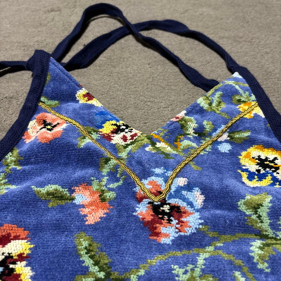 FEILER フェイラー 花柄エプロン ブルー