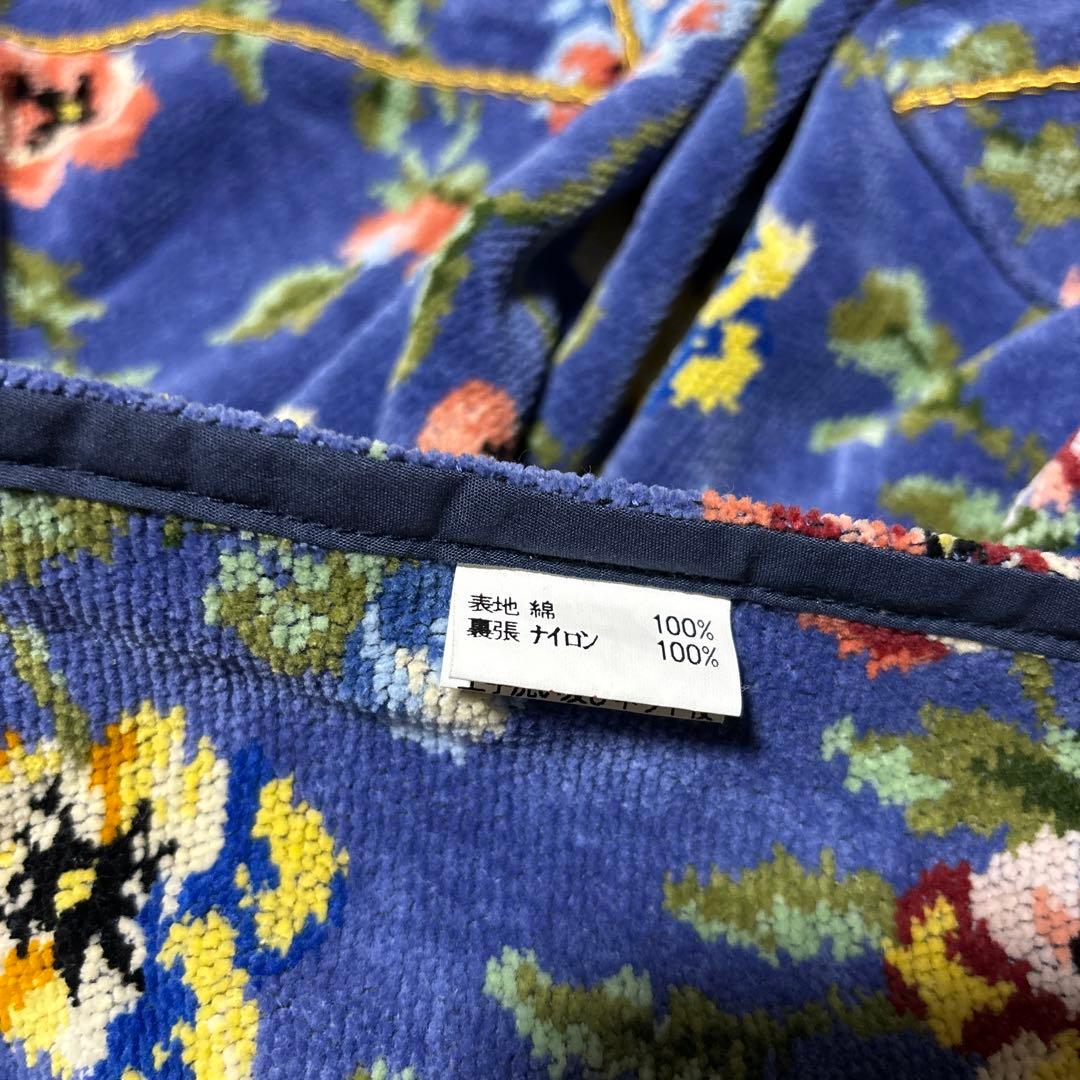 FEILER フェイラー 花柄エプロン ブルー