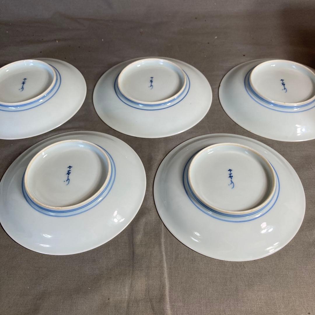 【今右衛門】色鍋島伝統　名窯　人間国宝　十三代今泉今右衛門作　錦桐絵　銘々皿五枚