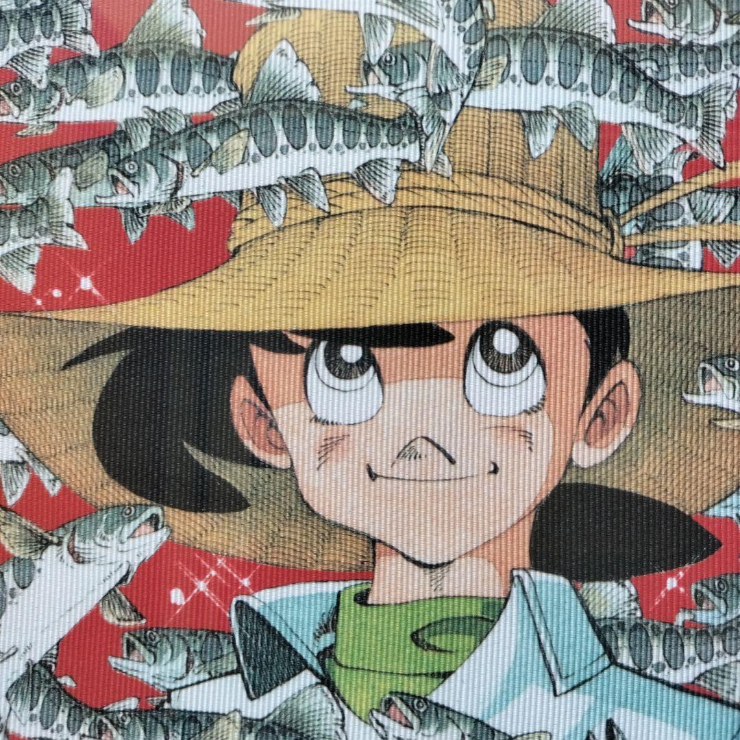 「未使用に近い」矢口高雄サイン落款あり　山女魚群遊　西陣織　※釣りキチ三平