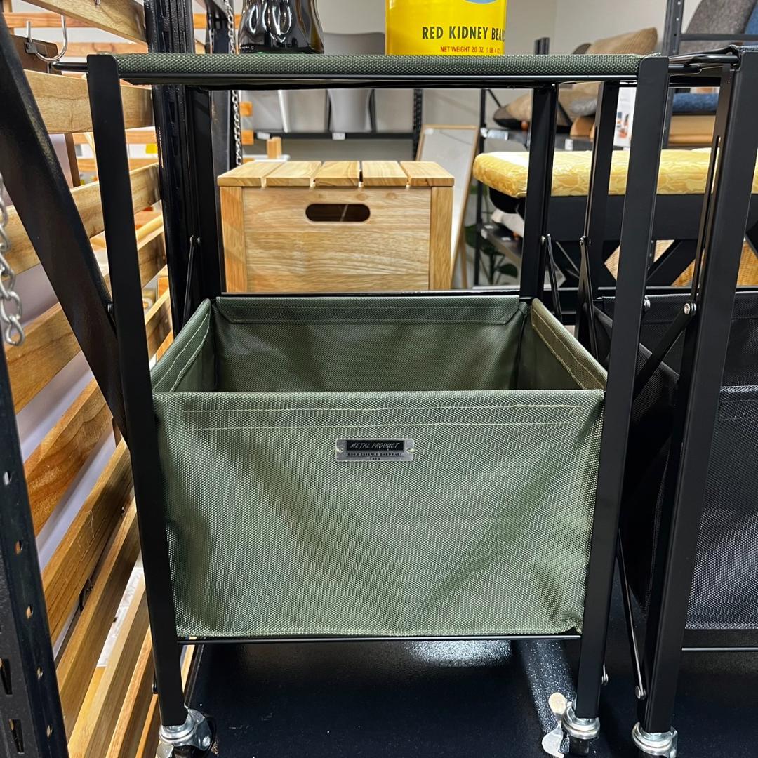 テーブルワゴン キャスター付き 折りたたみ式 グリーン MIP-71 N01