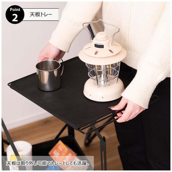 テーブルワゴン キャスター付き 折りたたみ式 グリーン MIP-71 N01