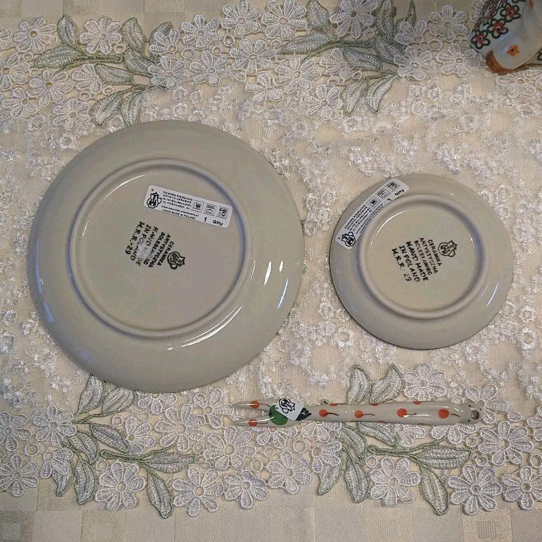 ポーリッシュ ポタリー/ プレート2種&ピック～☆青りんご&チェリー☆～