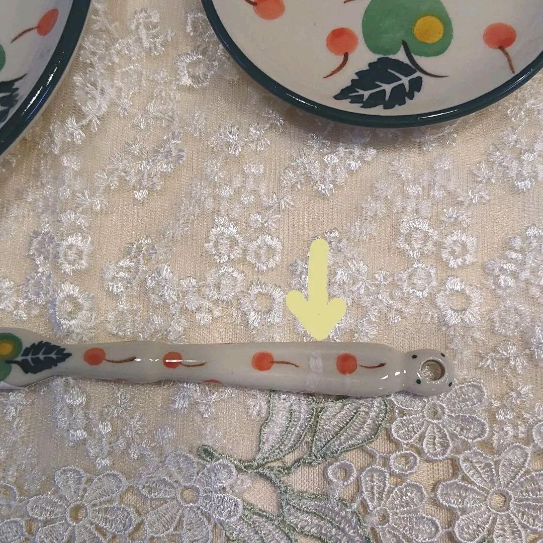 ポーリッシュ ポタリー/ プレート2種&ピック～☆青りんご&チェリー☆～