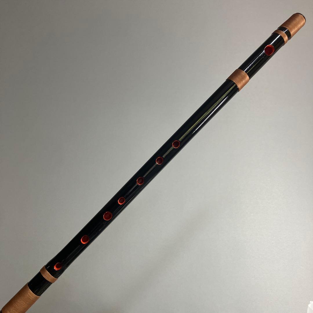 篠笛 四本調子G#管　CMR4-42 唄物　ドレミ調　天地糸巻 竹笛　黒塗