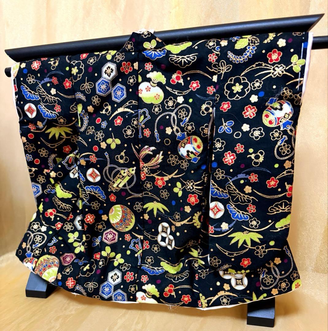 黒和柄生地ミニ和装（着物）