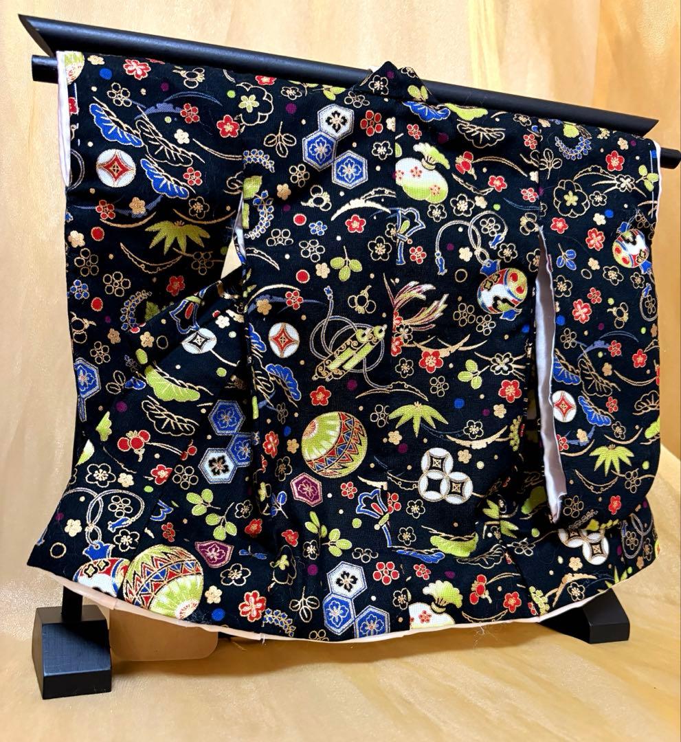 黒和柄生地ミニ和装（着物）