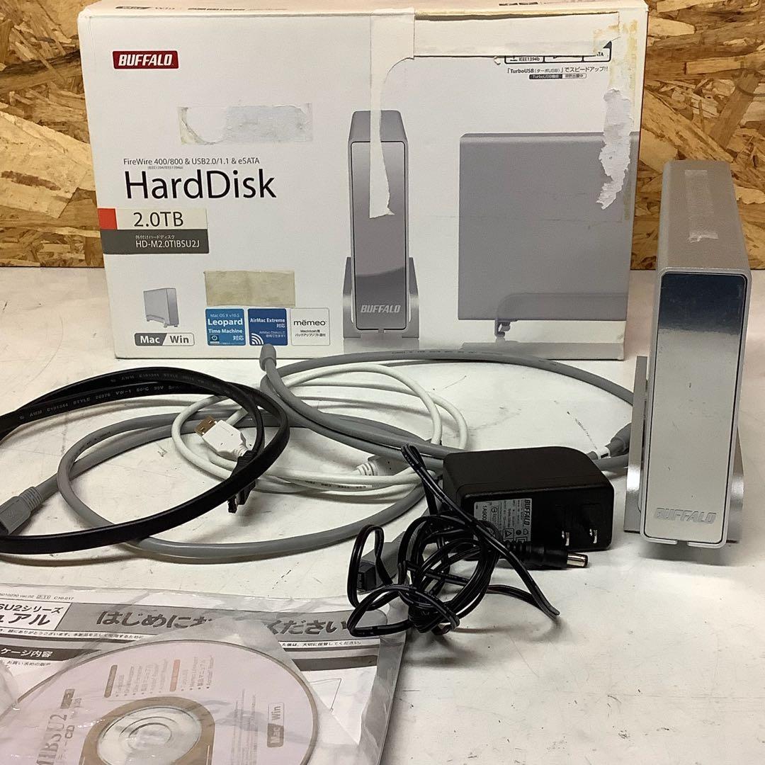 BUFFALO外付HDD2TB HD-M2.0TIBSU2J箱有（わー10）