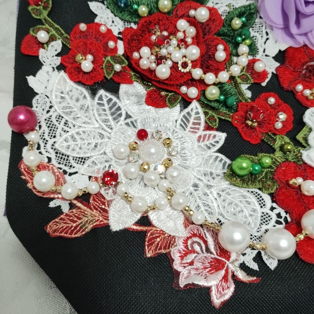 モチーフ、パール装飾のトートバッグ　確認用