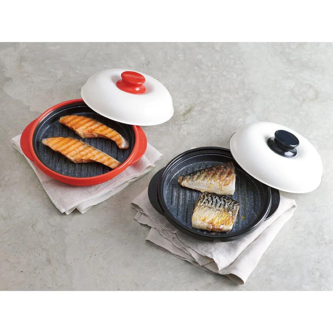 未使用　レンジメートプロ　丸型　ブラック　電子レンジ専用調理器具