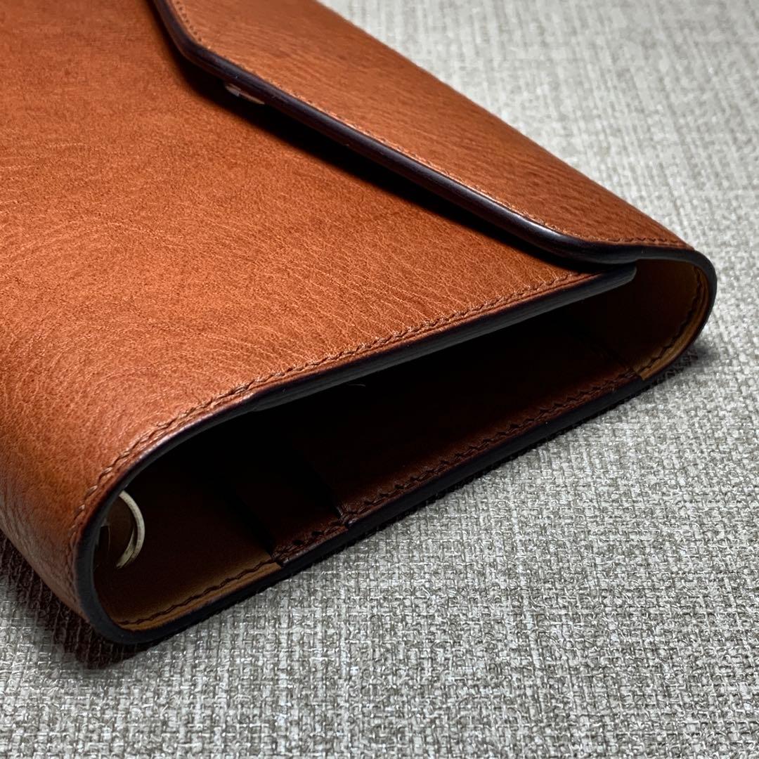 【美弥】オーダー　総手縫仕上げミニ6システム手帳(リネアヴァスカ×ヌメ革)