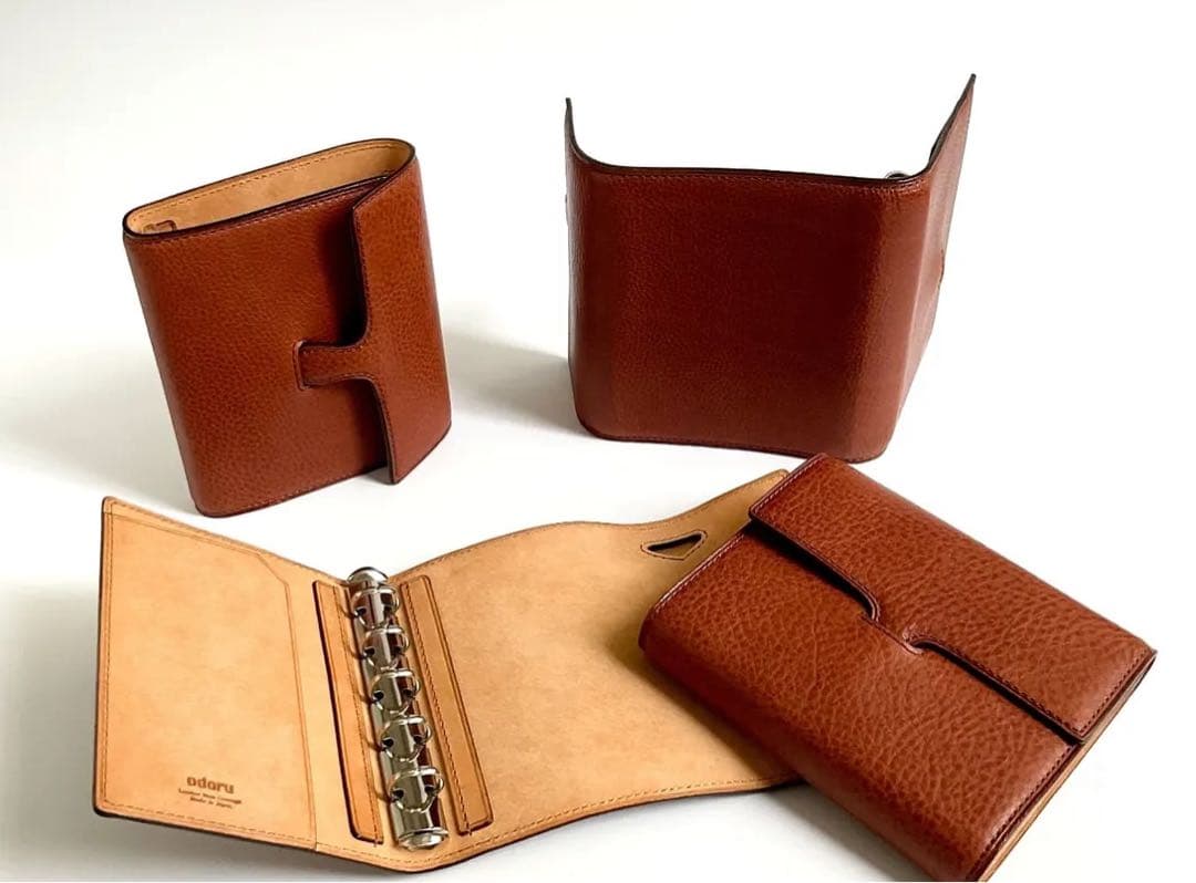 【美弥】オーダー　総手縫仕上げミニ6システム手帳(リネアヴァスカ×ヌメ革)