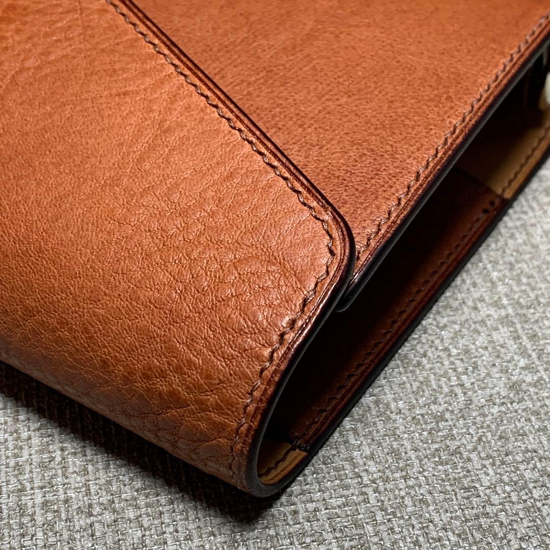 【美弥】オーダー　総手縫仕上げミニ6システム手帳(リネアヴァスカ×ヌメ革)