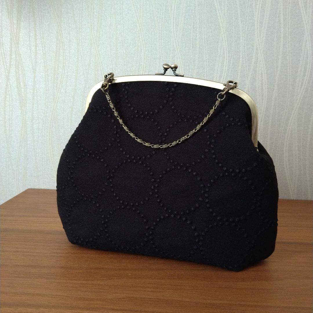 【ラスト1】白玉口金がま口バッグforesttile☆ミナペルホネンハンドメイド
