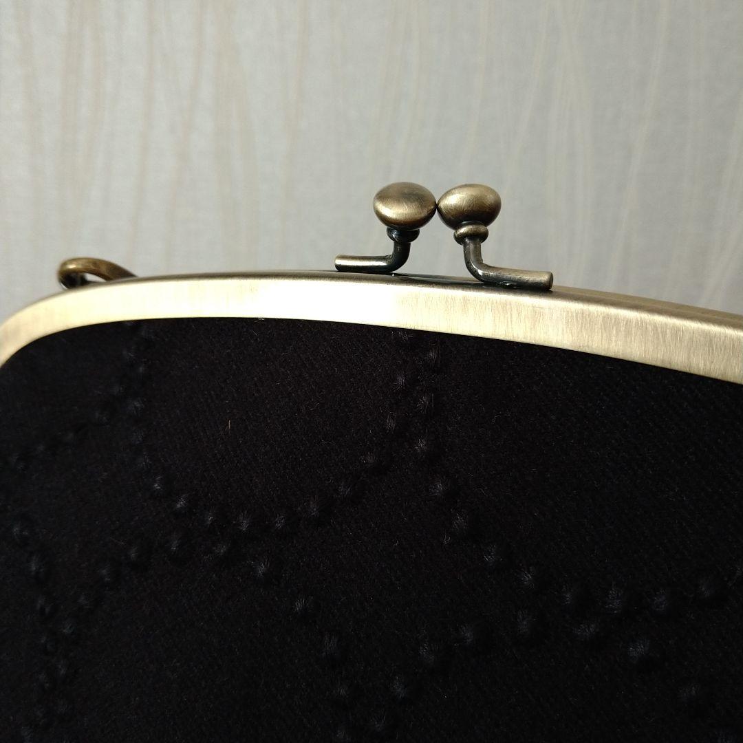 【ラスト1】白玉口金がま口バッグforesttile☆ミナペルホネンハンドメイド