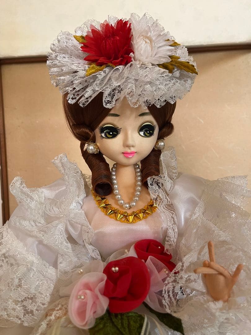 フランス人形 白ドレス お人形さん レトロ