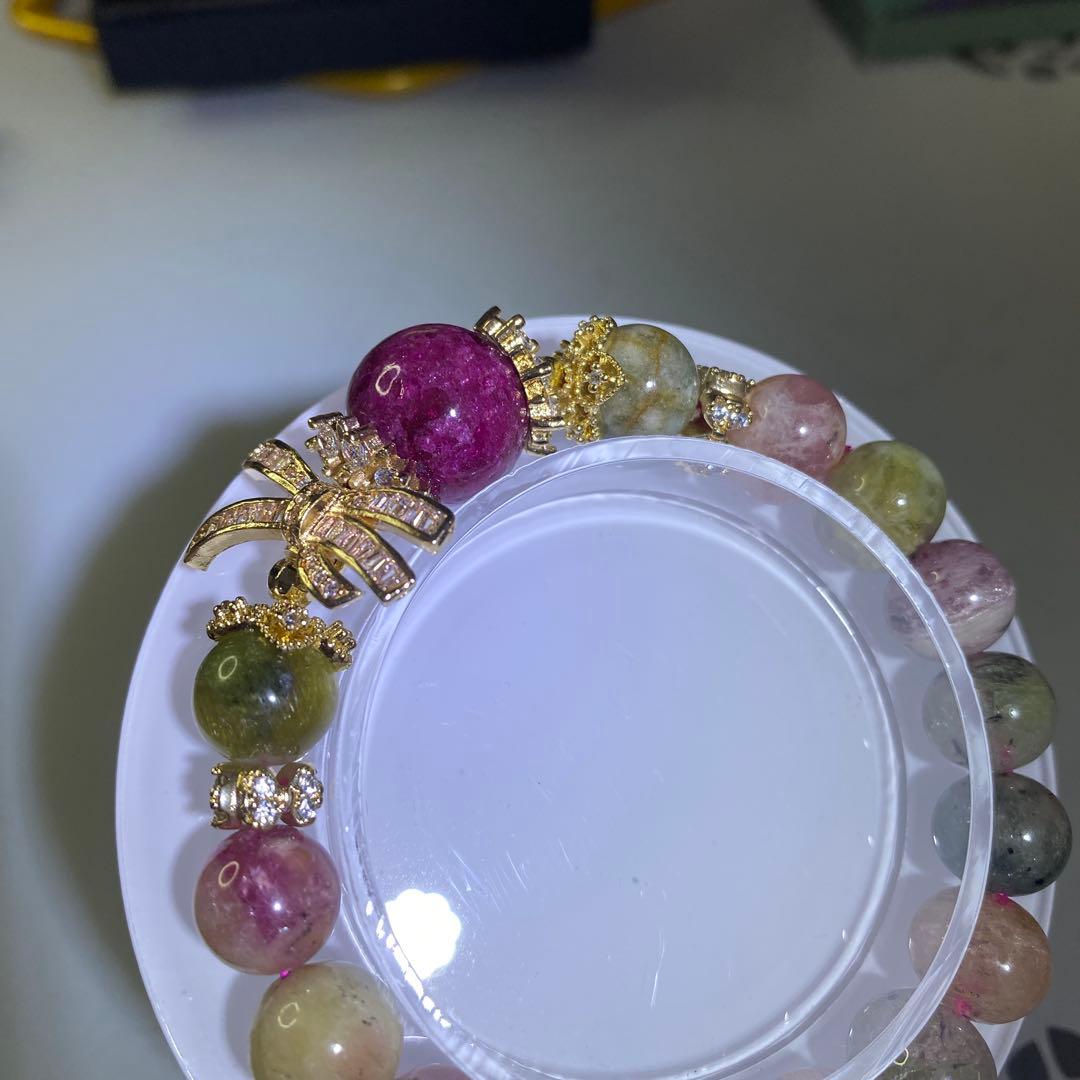 高品質ルビー・ウォーターメロントルマリンブレスレット