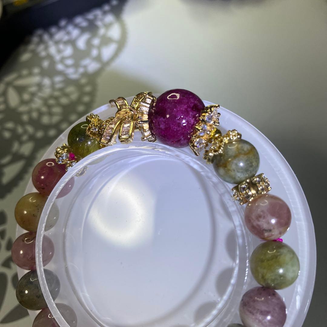 高品質ルビー・ウォーターメロントルマリンブレスレット