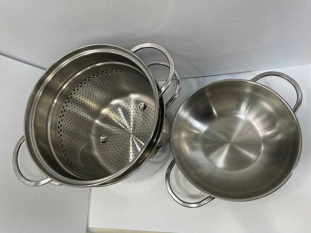 IH対応 LAGOSTINA社 パスタストレーナー＆スチームポット、