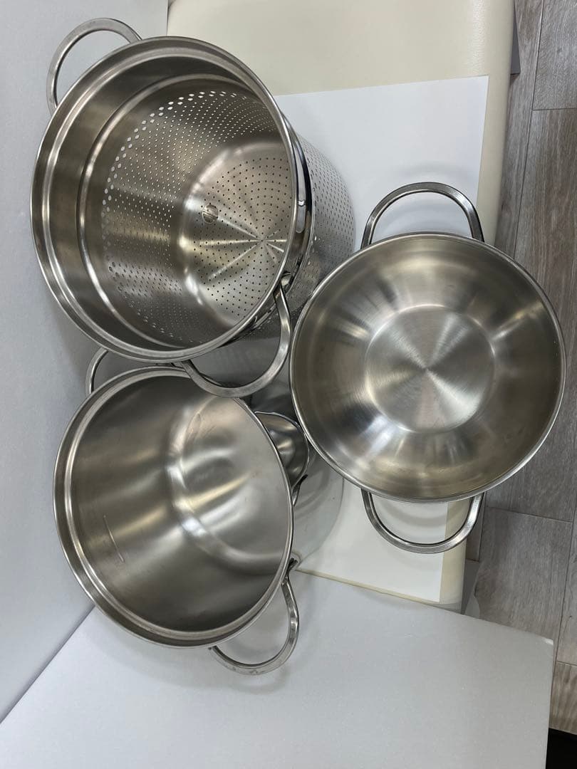 IH対応 LAGOSTINA社 パスタストレーナー＆スチームポット、