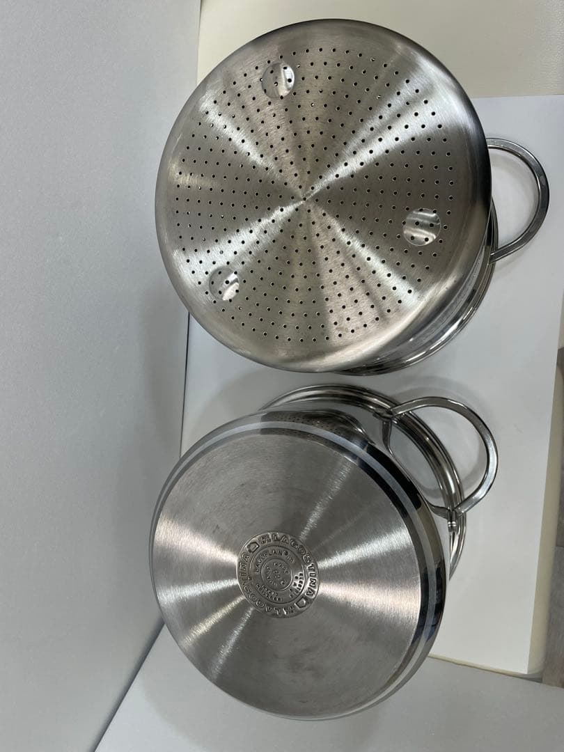 IH対応 LAGOSTINA社 パスタストレーナー＆スチームポット、