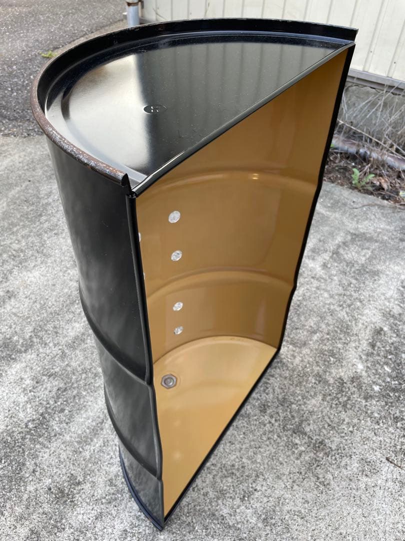 つばさ ドラム缶 半切りプランター 本体2個セット、木製台座2個セット